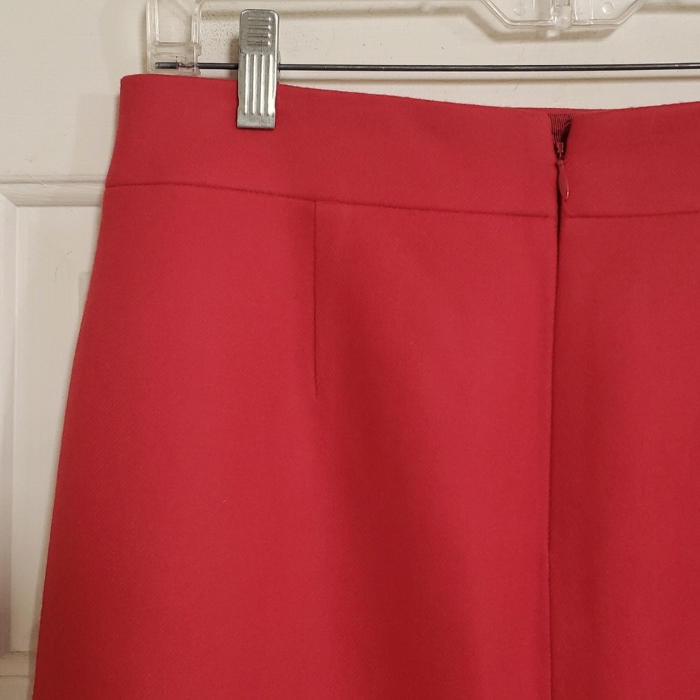Vintage J.Crew No. 2 Wool Pencil Skirt in Tomato Red - Picture 8 of 14